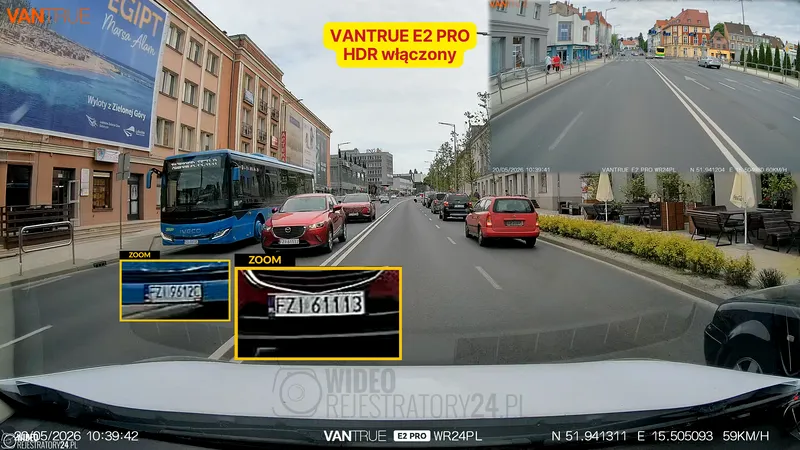 jakość nagrań 4K z kamery samochodowej vantrue e2 pro